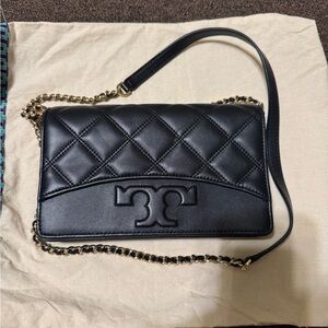 Tory Burch Black Quilted Leather Crossbody Bag